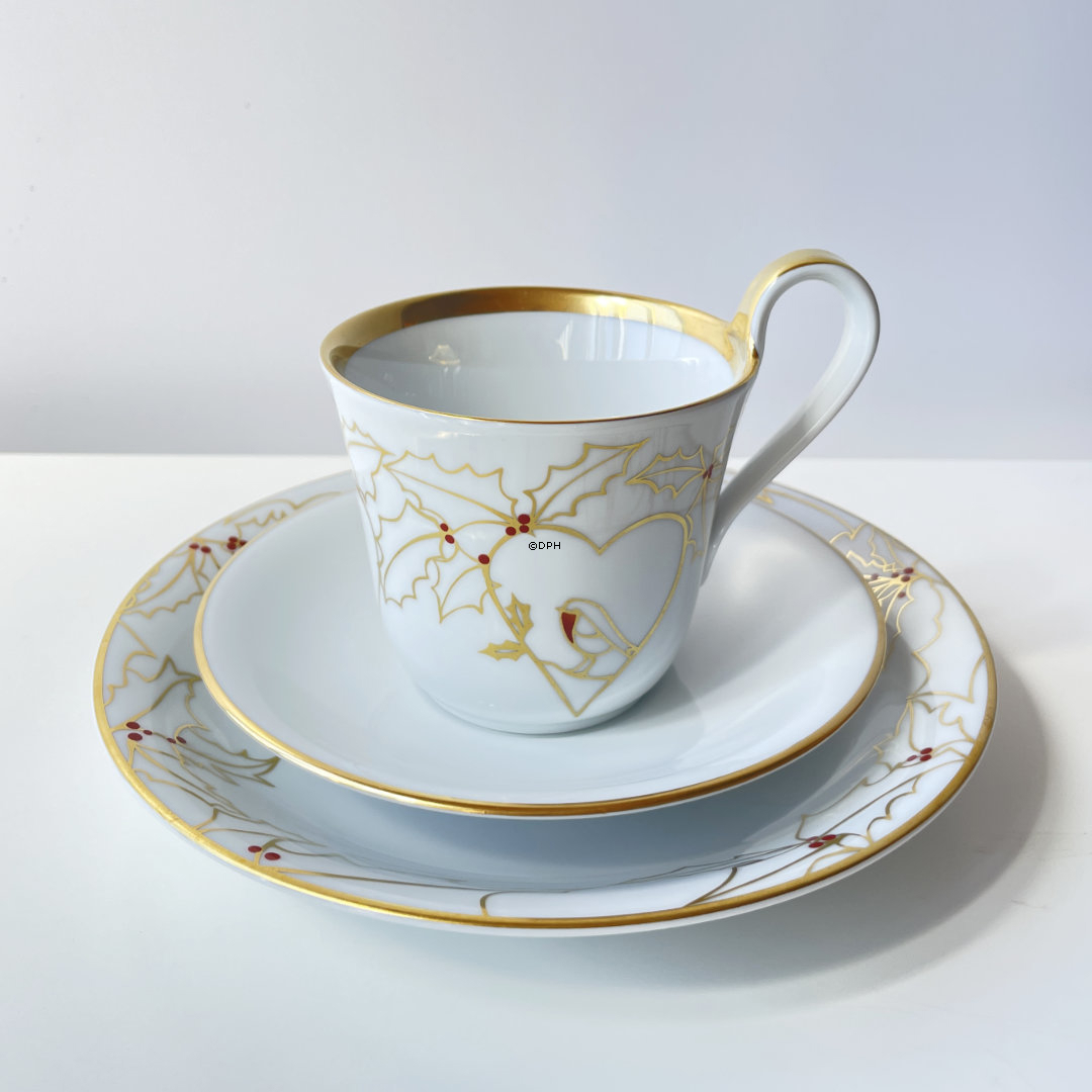 2008 Royal Copenhagen Weihnachtstasse mit Kuchenteller und Untertasse, Set