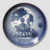 2000 Royal Copenhagen Millennium Teller Kinder, Erde und Mond