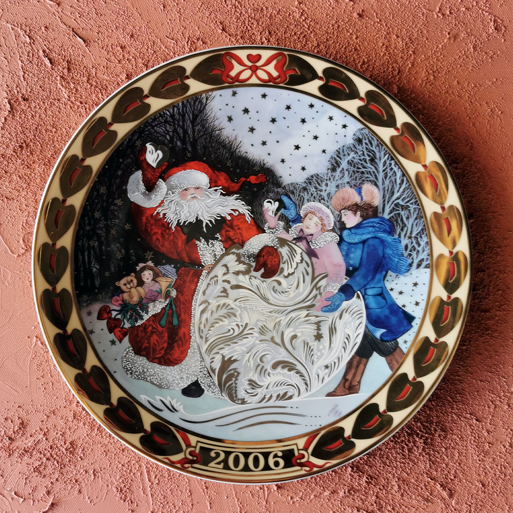 Royal Copenhagen, Herzen des Weihnachten Serie Teller 2006, Herzen aus Schnee