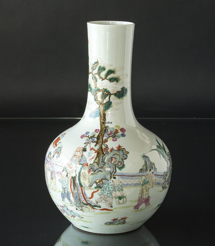 Runde chinesische halbantike Vase 39cm (Fehler am Hals, Bitte beachten Sie Dilder)