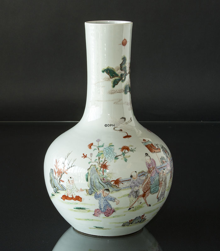 Runde chinesische halbantike Vase 39cm (Fehler am Hals, Bitte beachten Sie Dilder)