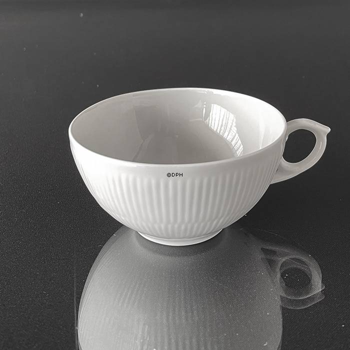 Weiß Gerippt, Teetasse OHNE Untertasse, Inhalt 18 cl, Royal Copenhagen