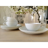 Weiß Gerippt, Teetasse OHNE Untertasse, Inhalt 18 cl, Royal Copenhagen