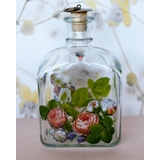 Holmegaard Tourist Glasflasche mit Rose und Blumen