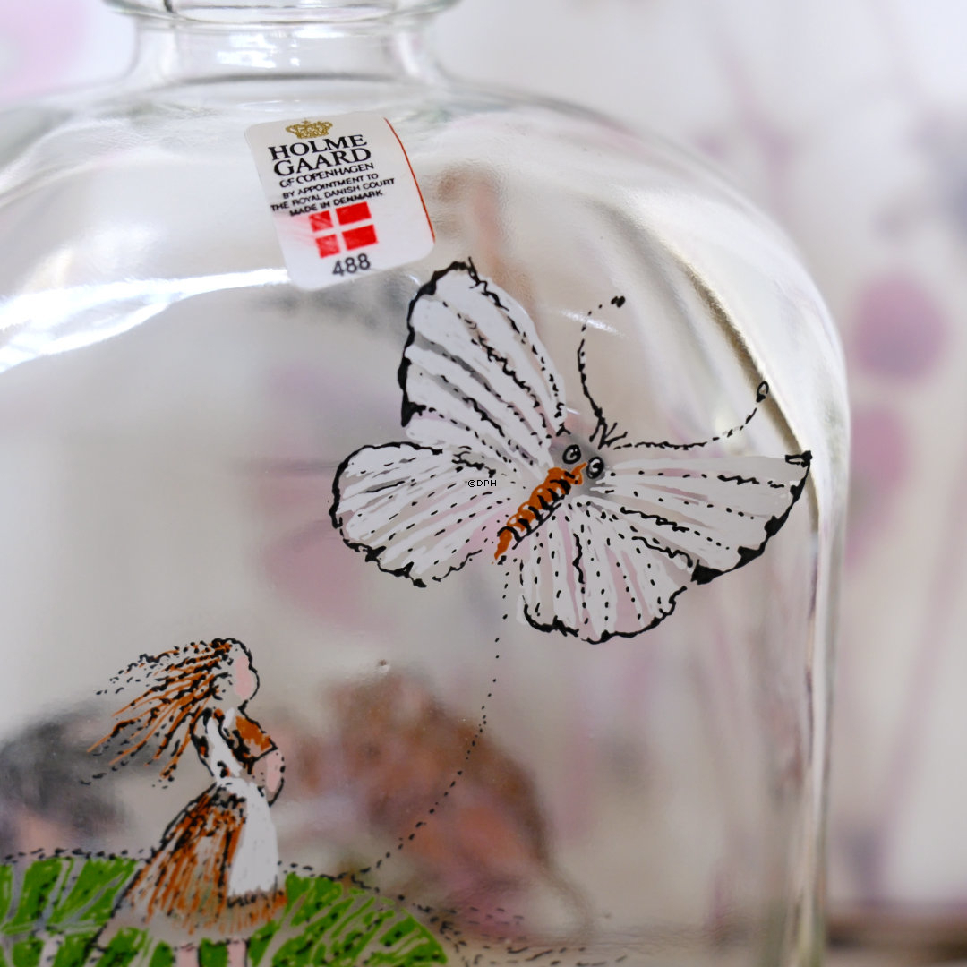 Holmegaard Hans Christian Andersen Glasflasche mit "Däumelinchen"