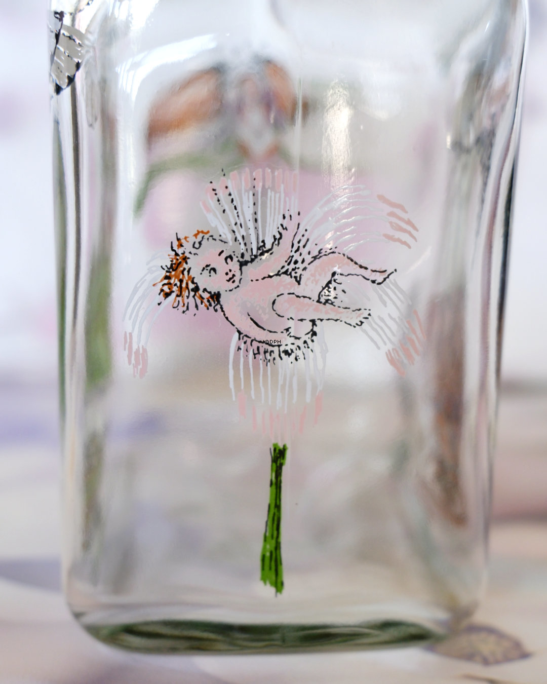 Holmegaard Hans Christian Andersen Glasflasche mit "Däumelinchen"