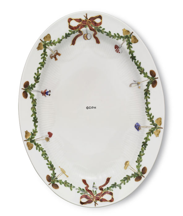 Starfluted Christmas, ovale Servierplatte, Royal Copenhagen Nr. 376