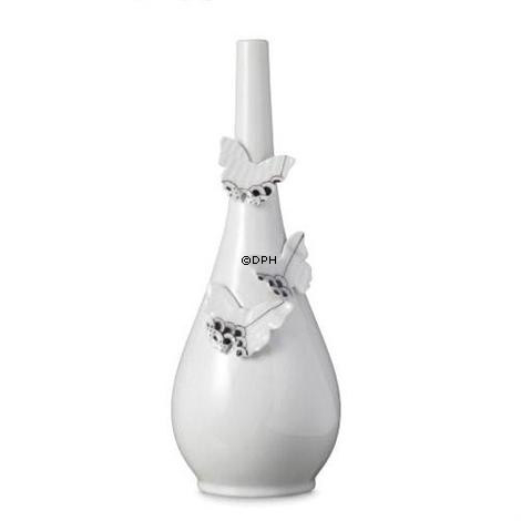 Vase mit drei schwarzen Schmetterlingen, Royal Copenhagen Nr. 753