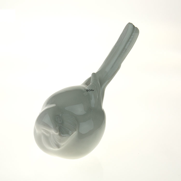 Optimist, weiße Meise mit Schwanz iben Figur, Royal Copenhagen Vogelfigur Nr. 410