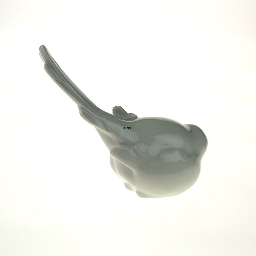 Optimist, weiße Meise mit Schwanz iben Figur, Royal Copenhagen Vogelfigur Nr. 410