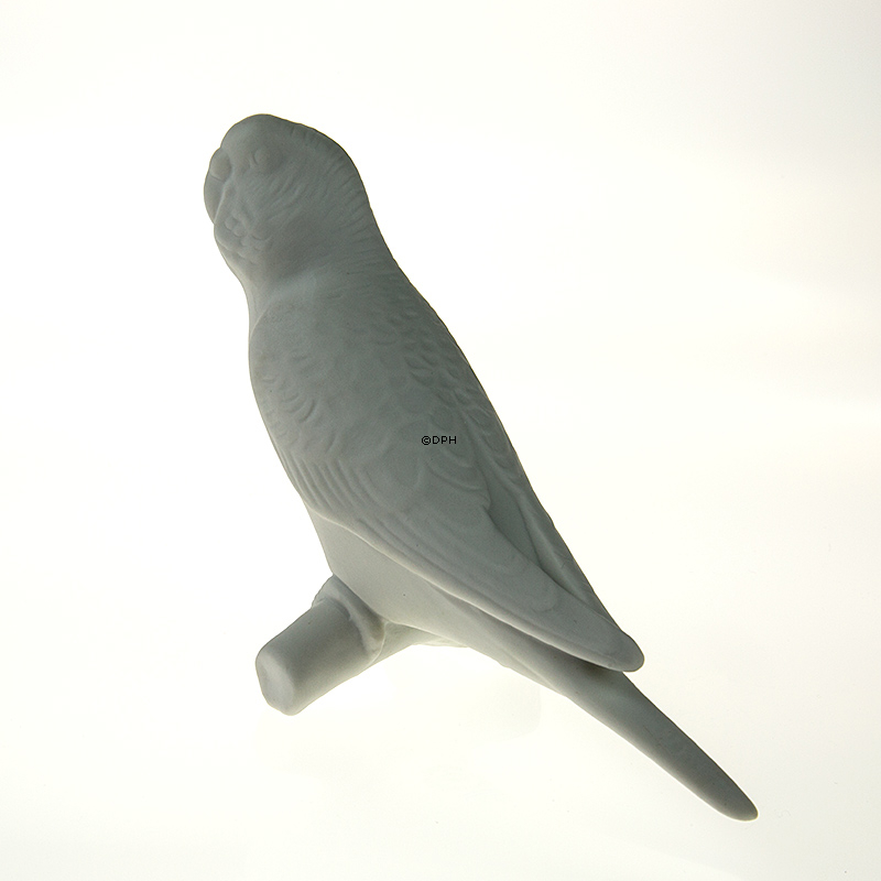 Wellensittich in Weiß, Royal Copenhagen Vogelfigur Nr. 457