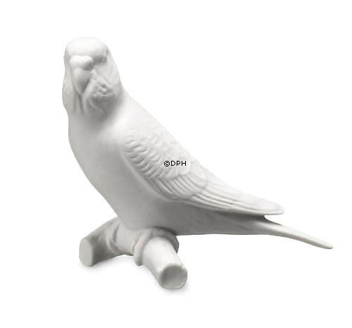 Wellensittich in Weiß, Royal Copenhagen Vogelfigur Nr. 457