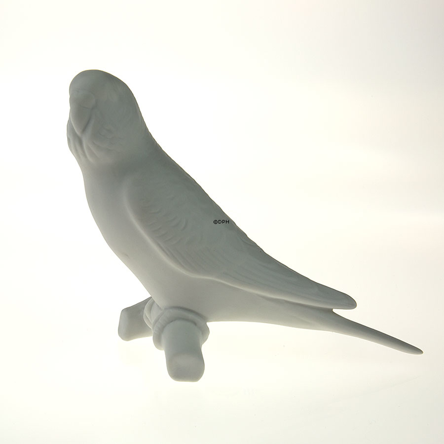 Wellensittich in Weiß, Royal Copenhagen Vogelfigur Nr. 457