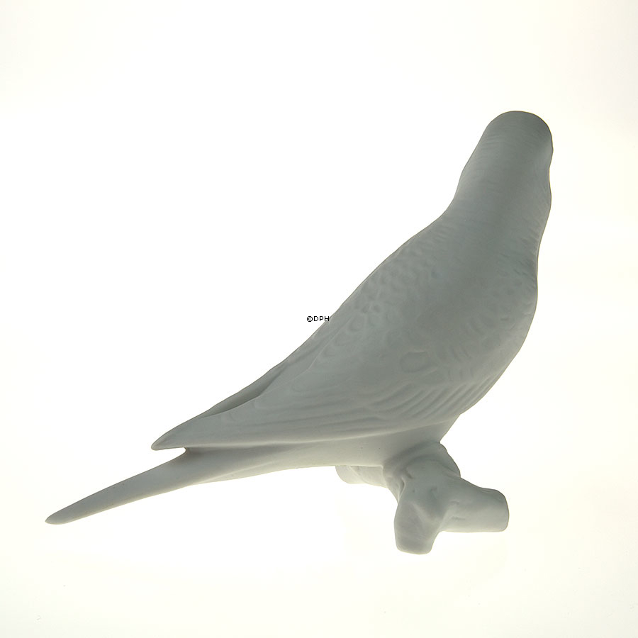 Wellensittich in Weiß, Royal Copenhagen Vogelfigur Nr. 457