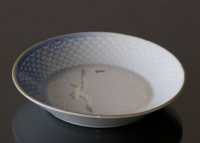 Möwegeschirr mit Gold, Schale, groß, rund 14cm, Bing & Gröndahl Nr. 344 oder 21A