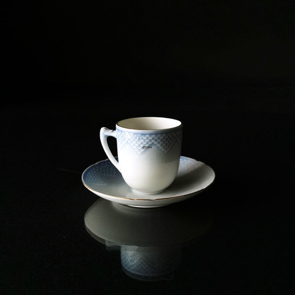 Möwegeschirr mit Gold, Tasse und Untertasse, Inhalt 0,75 cl, Bing & Gröndahl Nr. 461