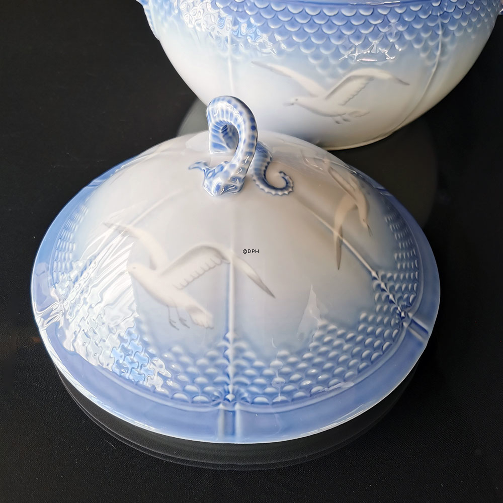 Möwegeschirr ohne Gold, Terrine, groß, Inhalt 4 l.,  Ø 27,5 ohne Griff,Bing & Gröndahl Nr. 666