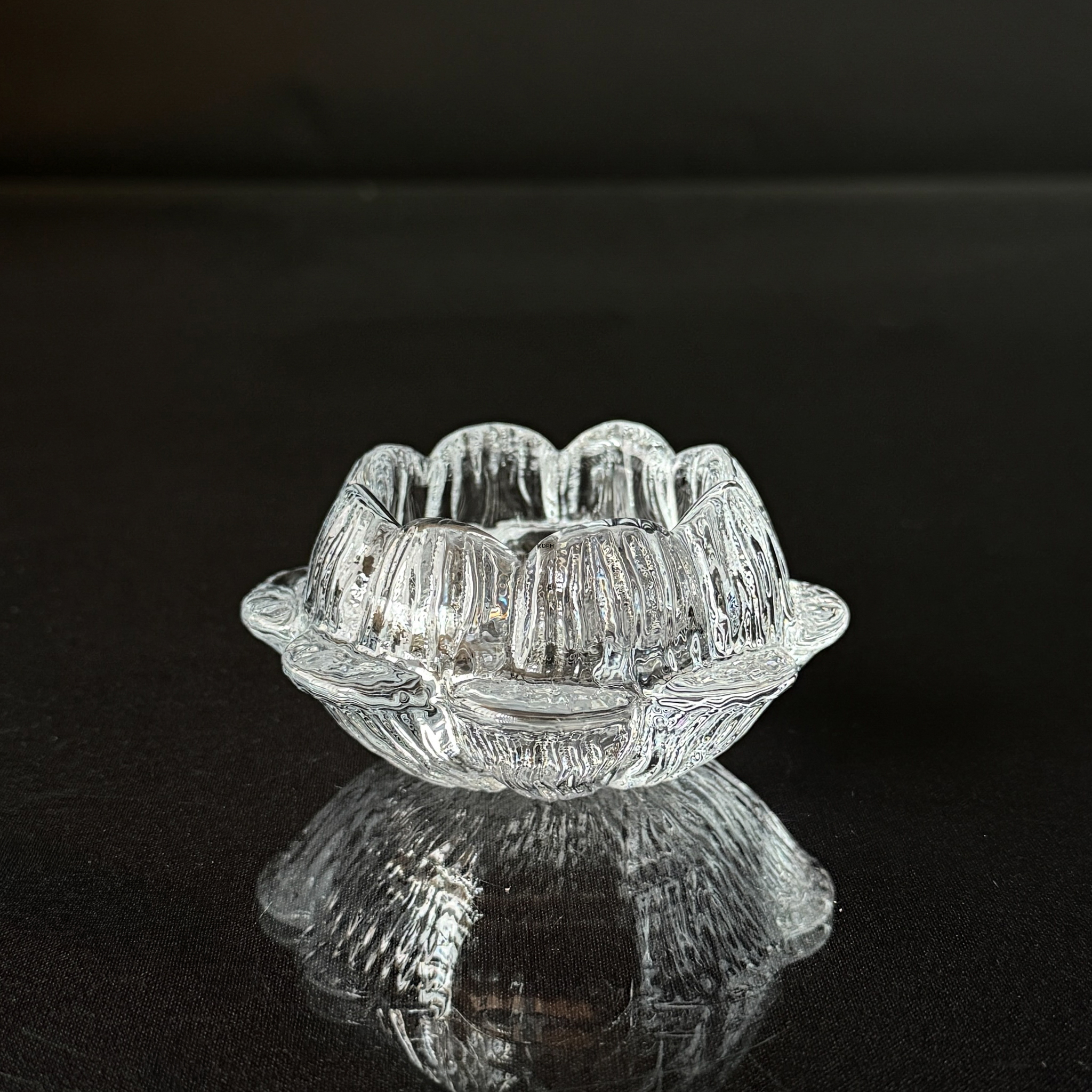 Holmegaard Gießkanne Kerzenhalter, Klein, Klar Glas, 9 cm