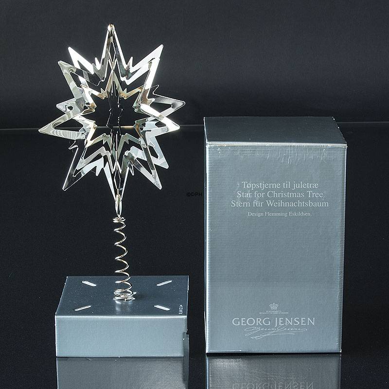 Georg Jensen Stern für Weihnachtsbaum, mittel, Platiniert SILBER