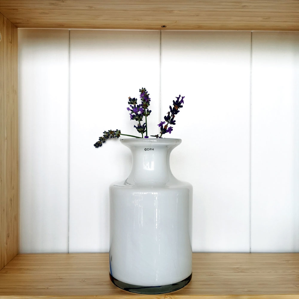 Holmegaard Cascade Vase mit Orange Dekoration, 15 cm