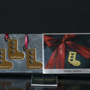 Geschenk ornament, Weihnachtssocke mit Herzen 3 Stück Georg Jensen | Nr. 3581219 | DPH Trading