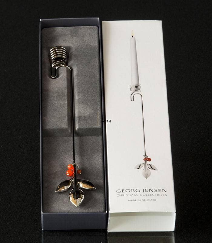 Magnolienblatt mit Beere - Georg Jensen Kerzenhalter 2016 - PALLADIUM