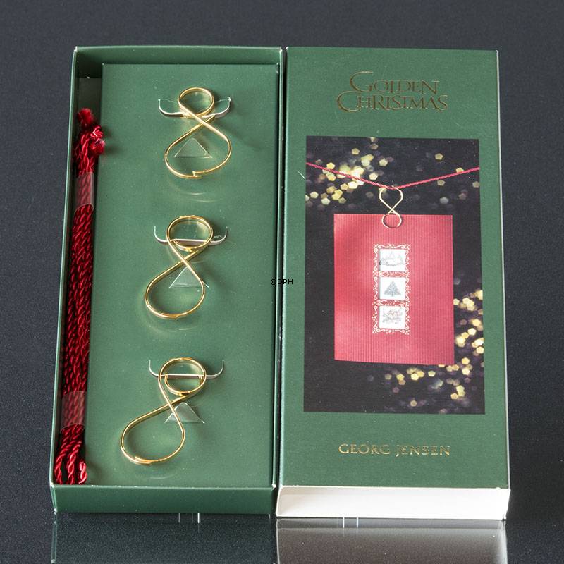 Georg Jensen Weihnachtsclip, klein, vergoldet, 3 Stück