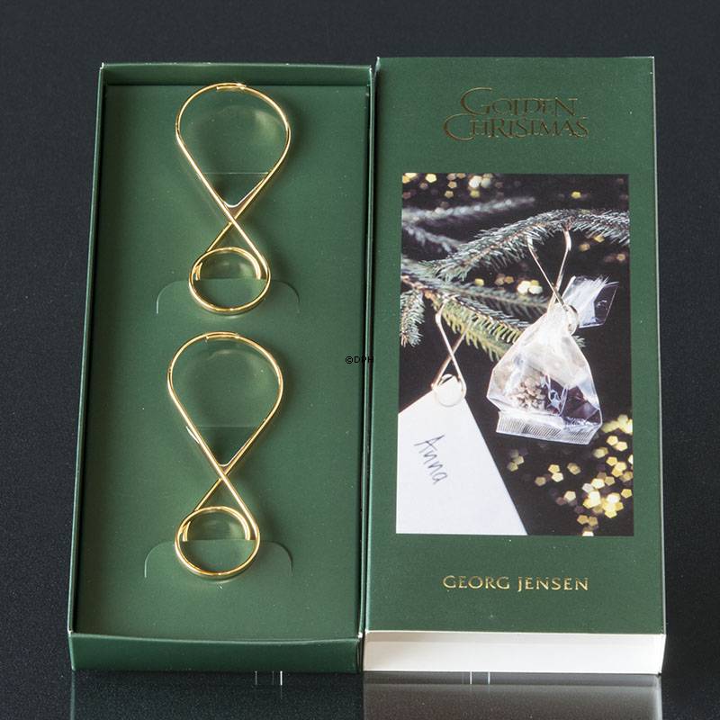 Georg Jensen Weihnachtsclip, Gross, vergoldet, 2 Stück