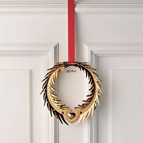 Weihnachtskranz, groß vergoldet - Georg Jensen