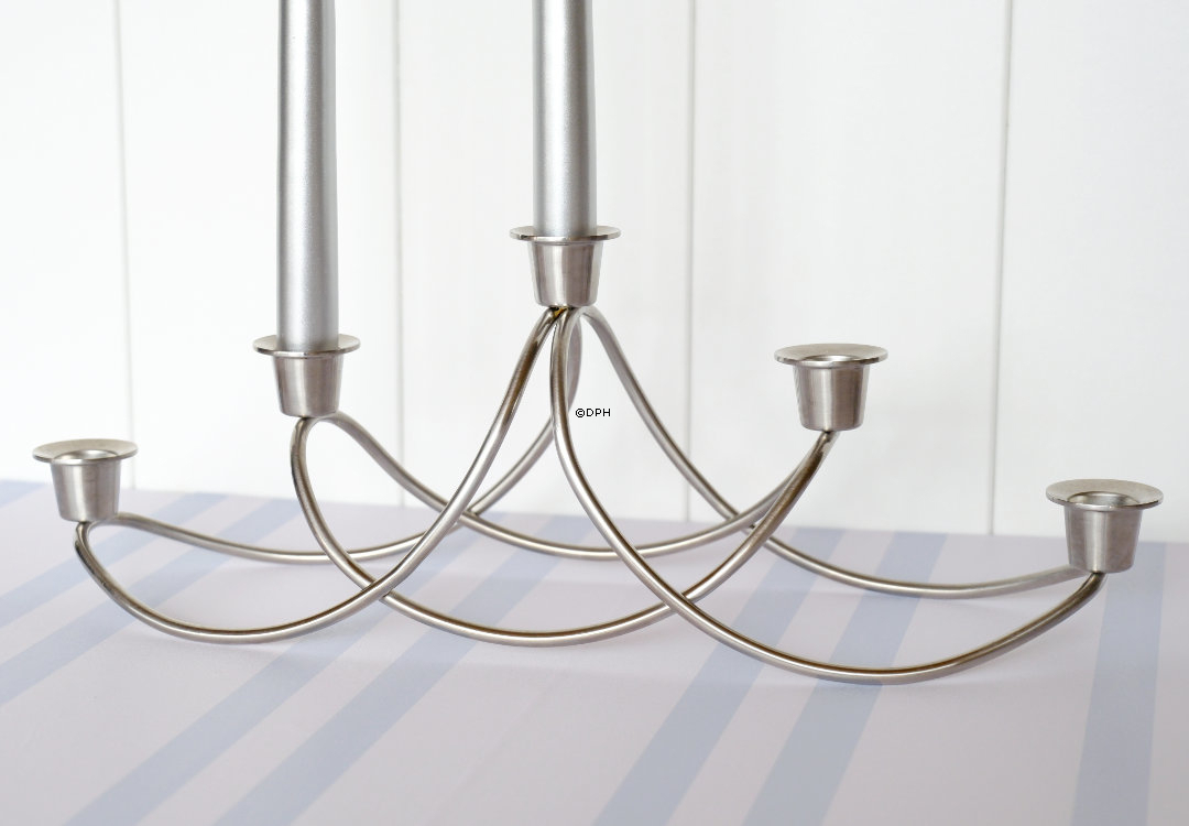 Harmony fünfarmiger Kerzenständer, Edelstahl - Georg Jensen