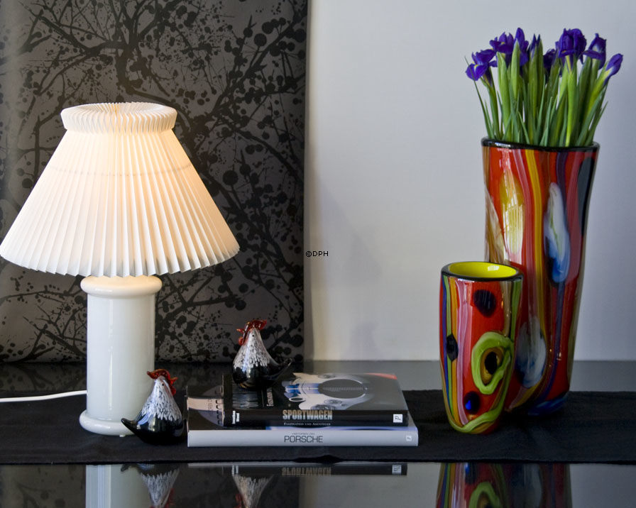 Rote Glasvase, 25cm, Glaskunst, Mundgeblasen