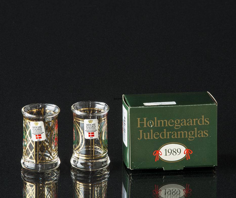 Holmegaard Christmas Dramgläser 1989, 2er Set