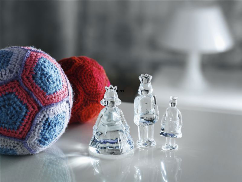 Holmegaard Fantasia mini Skulptur, königliche Familie, Satz von drei,