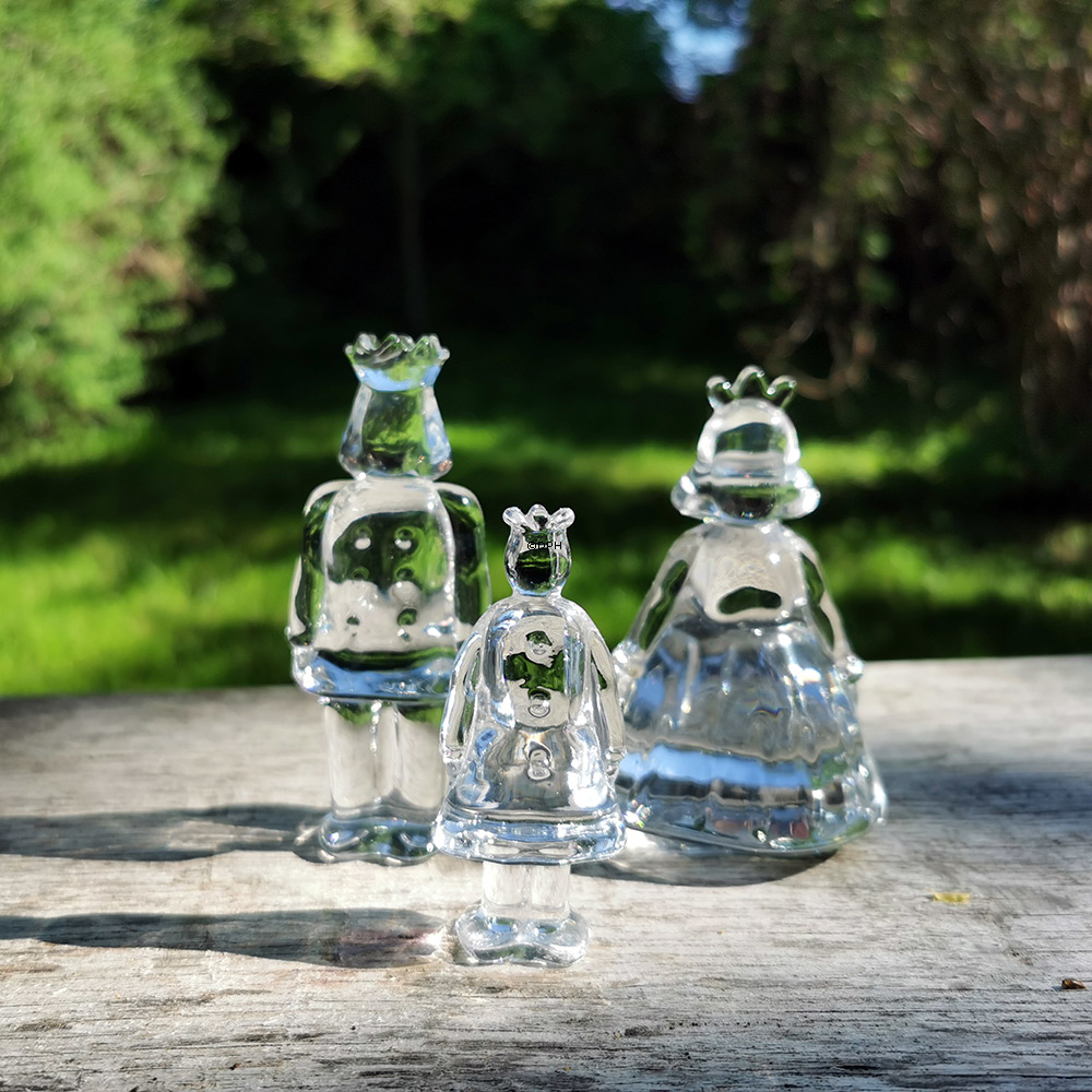 Holmegaard Fantasia mini Skulptur, königliche Familie, Satz von drei,