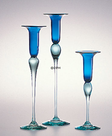 Holmegaard Harlekin Kerzenständer, blau, klein