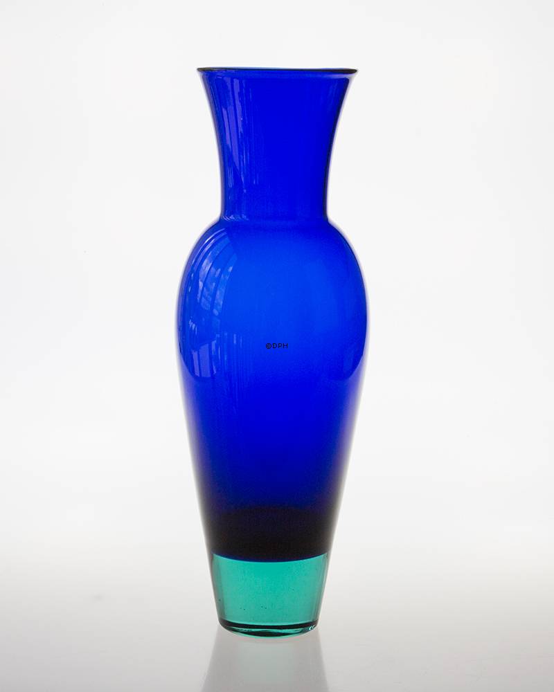 Holmegaard Harlekin Vase, blau, groß