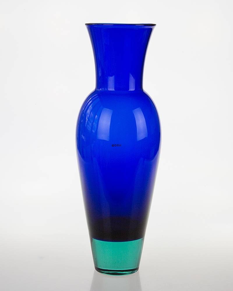 Holmegaard Harlekin Vase, blau, groß