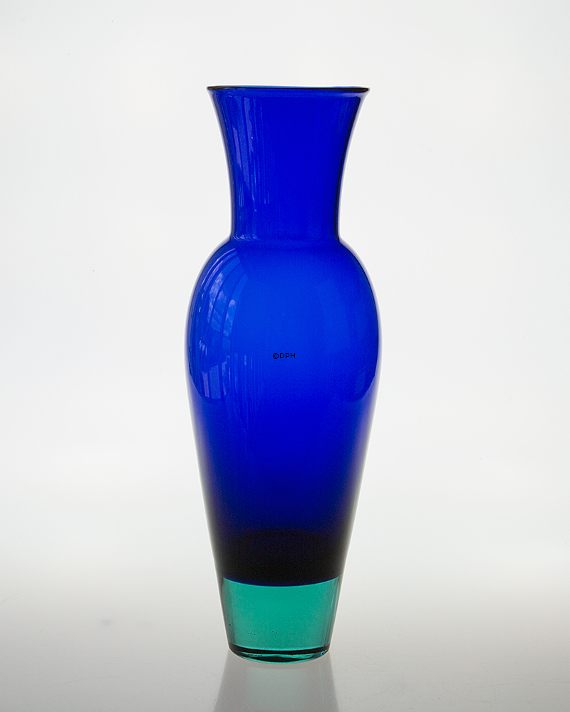 Holmegaard Harlekin Vase, blau, groß