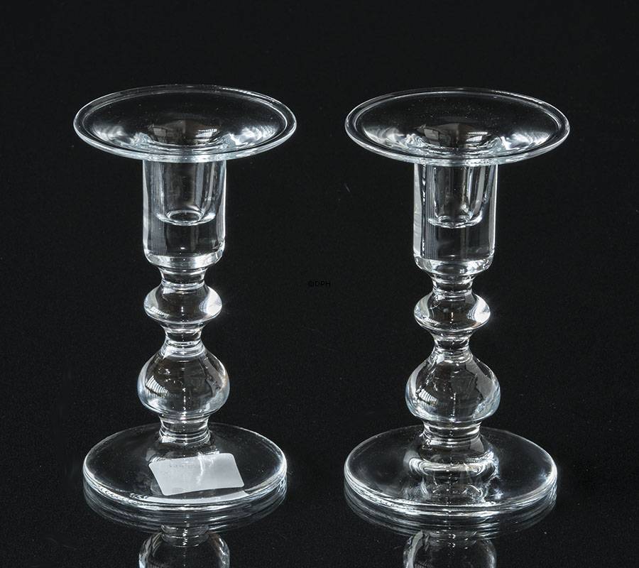 Holmegaard Charlotte Amalie Leuchter, klar, klein, 2 Stück