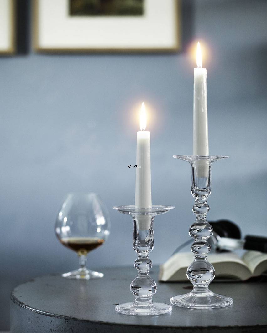 Holmegaard Charlotte Amalie Leuchter, klar, klein, 2 Stück