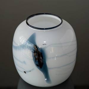 Holmegaard Vase Atlantis mit blauer Dekoration | Nr. 4344805 | DPH Trading