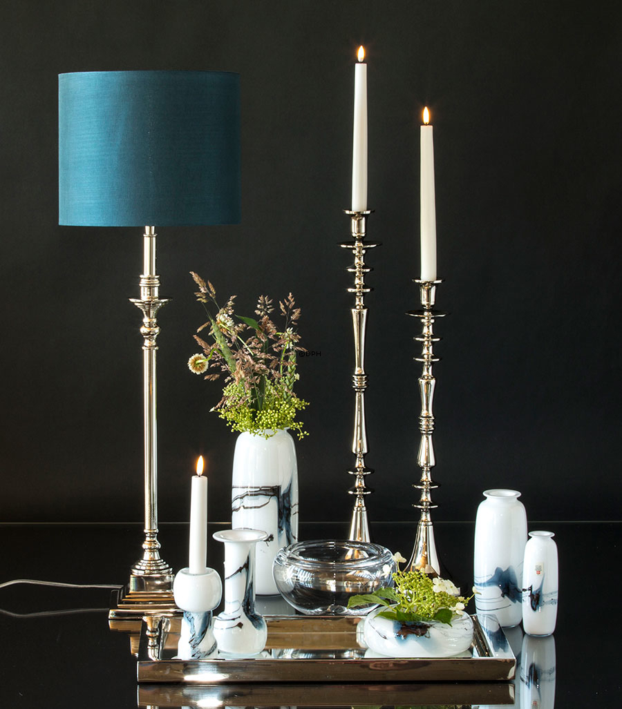 Holmegaard Vase Atlantis mit blauer Dekoration