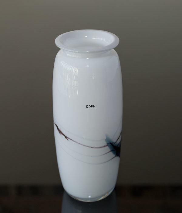 Holmegaard Vase Atlantis mit blauer Dekoration