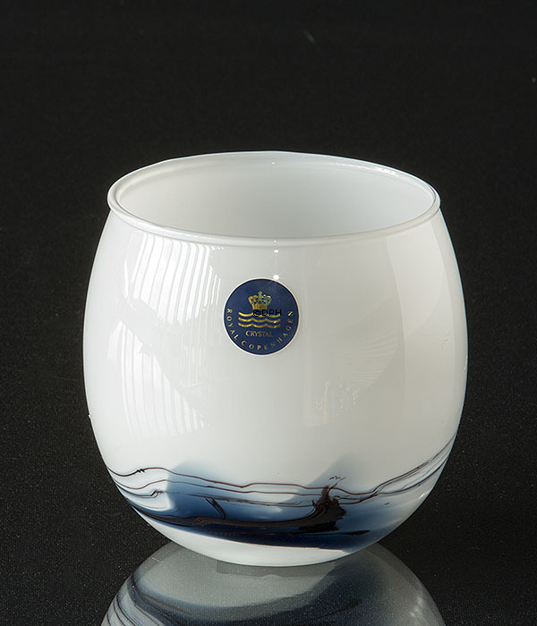 Holmegaard Schüssel / Blumentopf (Mini groß) Atlantis mit blauer Dekoration