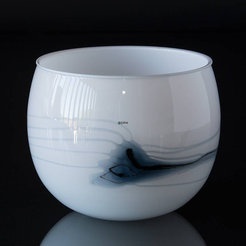 Holmegaard Schüssel / Blumentopf (mittelgroß) Atlantis mit blauer Dekoration