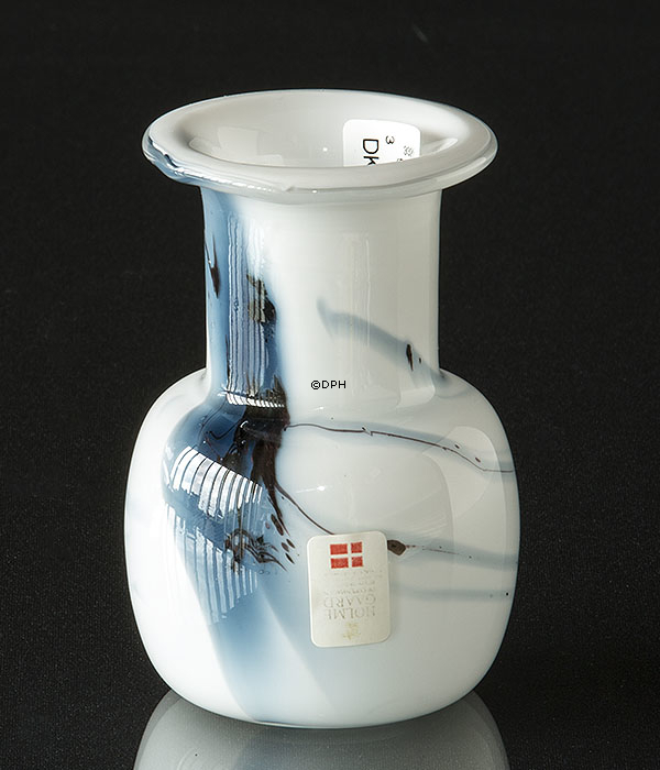 Holmegaard Kerzenhalter Atlantis mit blauer Dekoration, klein