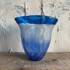 Blaue Glasvase, oval mit gewelltem Rand, Mundgeblasene Glaskunst | Nr. 4420 | DPH Trading