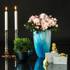 Glasvase für großen Blumenstrauß, blau mit weiß, mundgeblasenes Glas | Nr. 4440 | DPH Trading