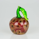 Glasapfel, rot, 13cm, Mundgeblasene Glaskunst,