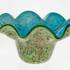 Schüssel, Grün und Blau mit gewelltem Rand, 45cm, Mundgeblasenes Glas | Nr. 4496 | DPH Trading